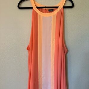 Torrid Georgette Halter Color Block Peach Top